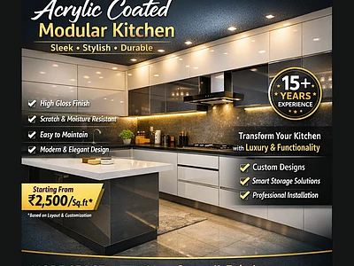 Acrylic Coated Modular Kitchen